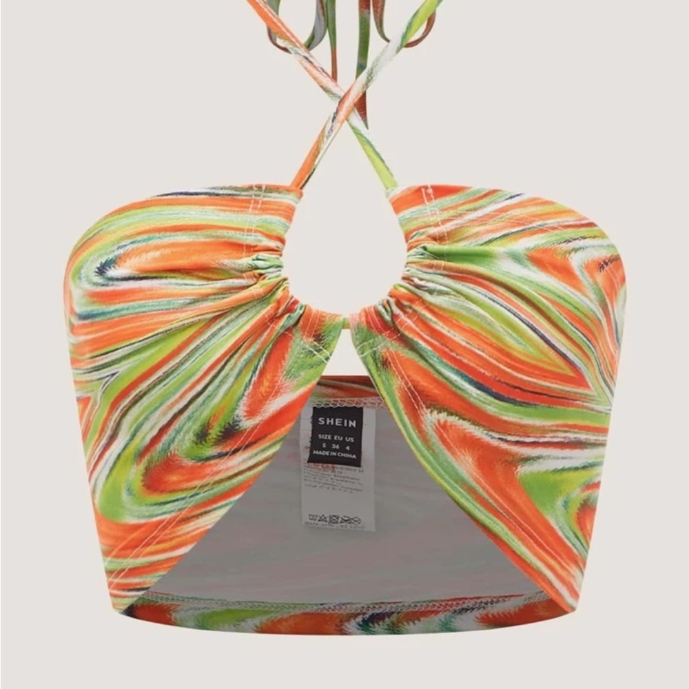 Multi color halter top